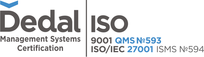 Dedal Management Systems Certification — ISO 9001 QMS №593, ISO/IEC 27001 ISMS №594